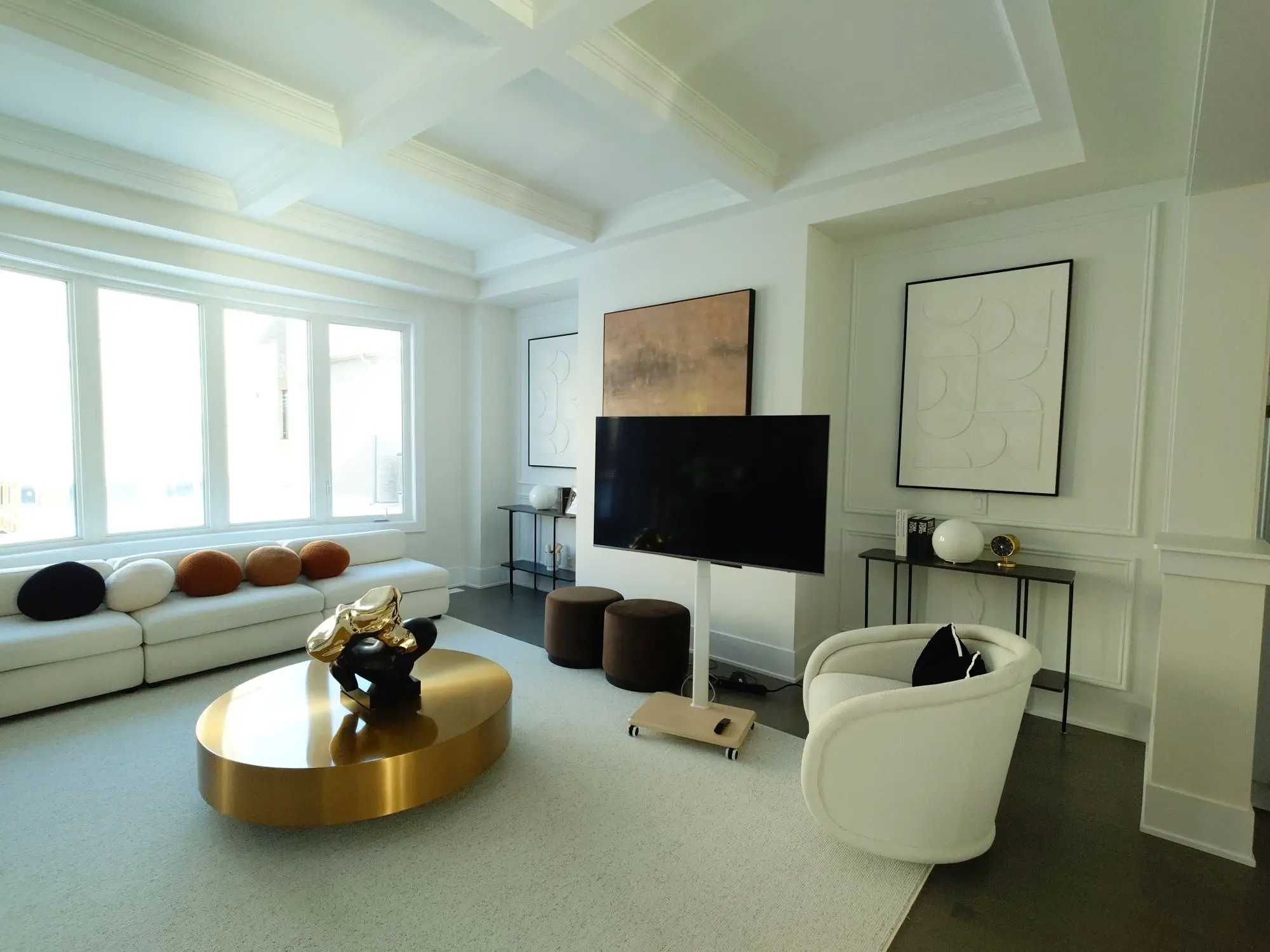 Modern living room renovation in Toronto.