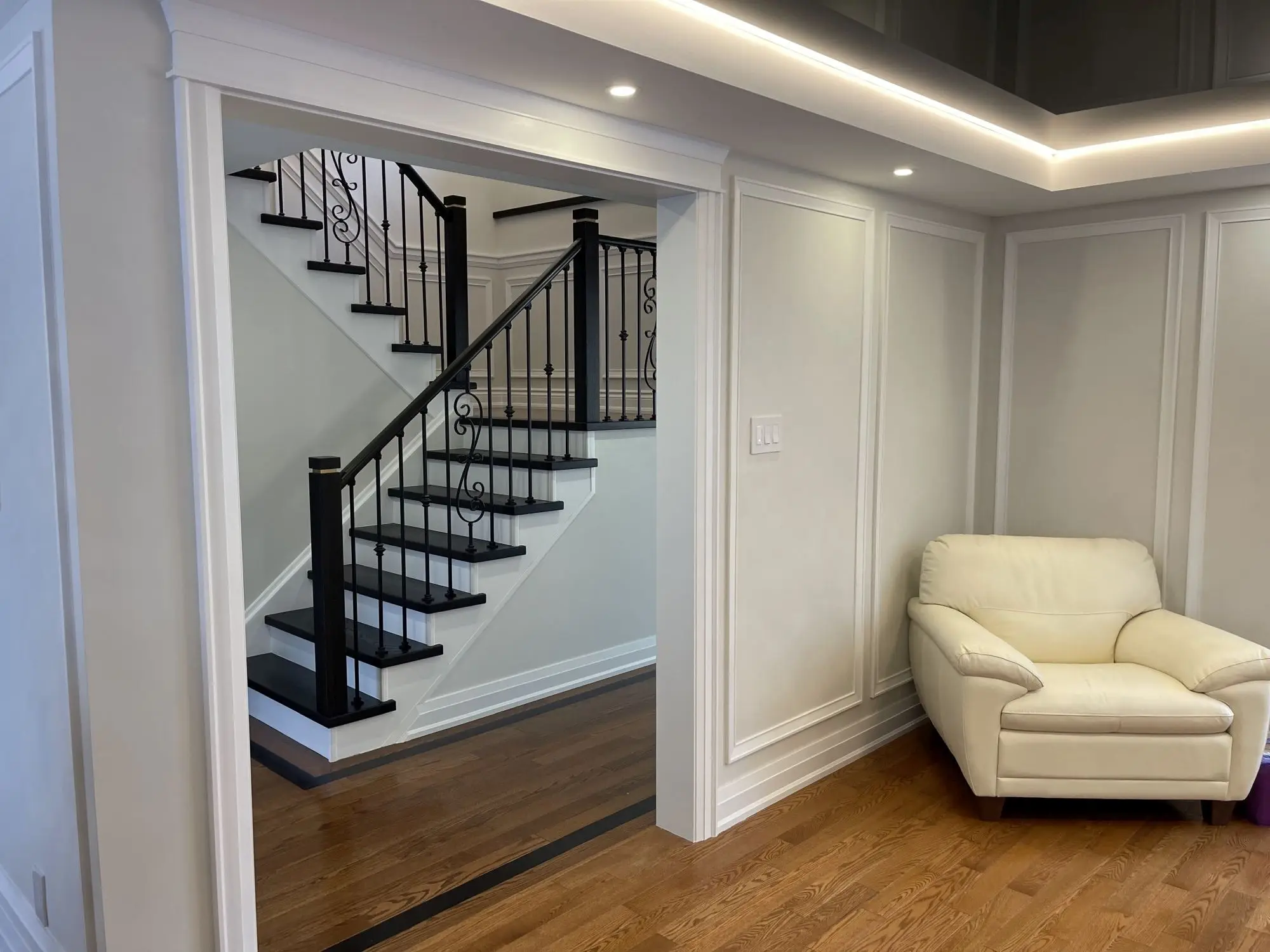 Open concept staircase renovation in Toronto.