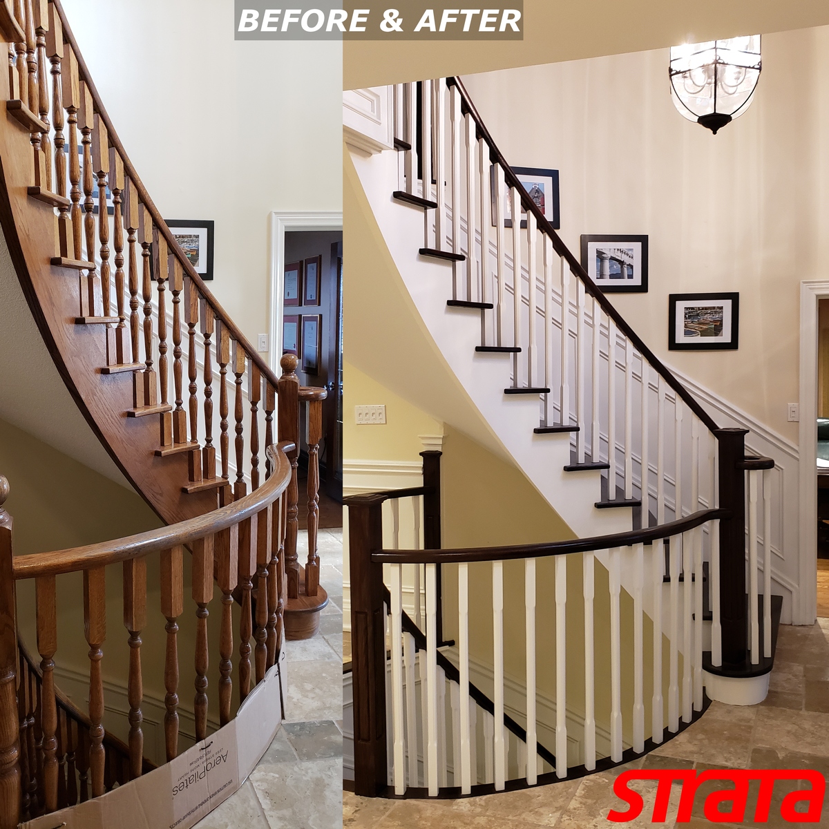Before and After - Dust Free Popcorn Removal - Stair Refinishing - Railing Renovation - Maple, Vaughan,, York Region