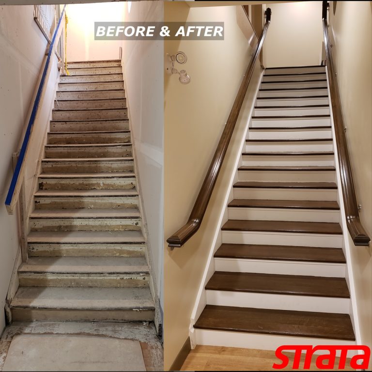 Before and After - Heritage Property - Dust Free Stair Refinishing - Railing Renovation - Richmond Hill, Vaughan, York Region