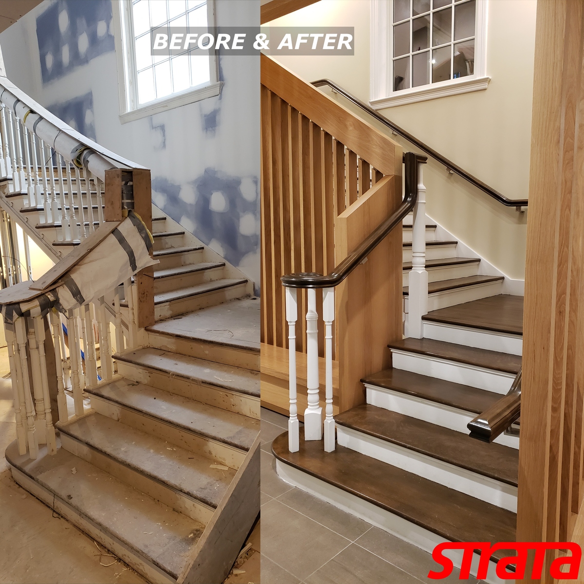 Before and After - Historical Building Heritage Property - Dust Free Stair Refinishing - Railing Renovation - Toronto, Vaughan, Downtown Toronto, Downtown, North York