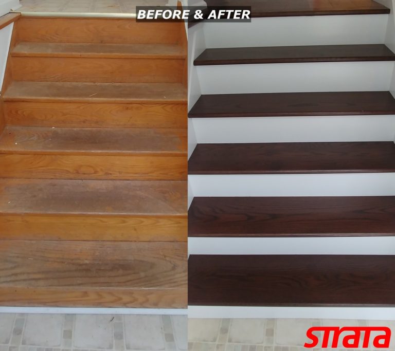 Before and After - Dust Free Stair Refinishing - Railing Renovation - North York